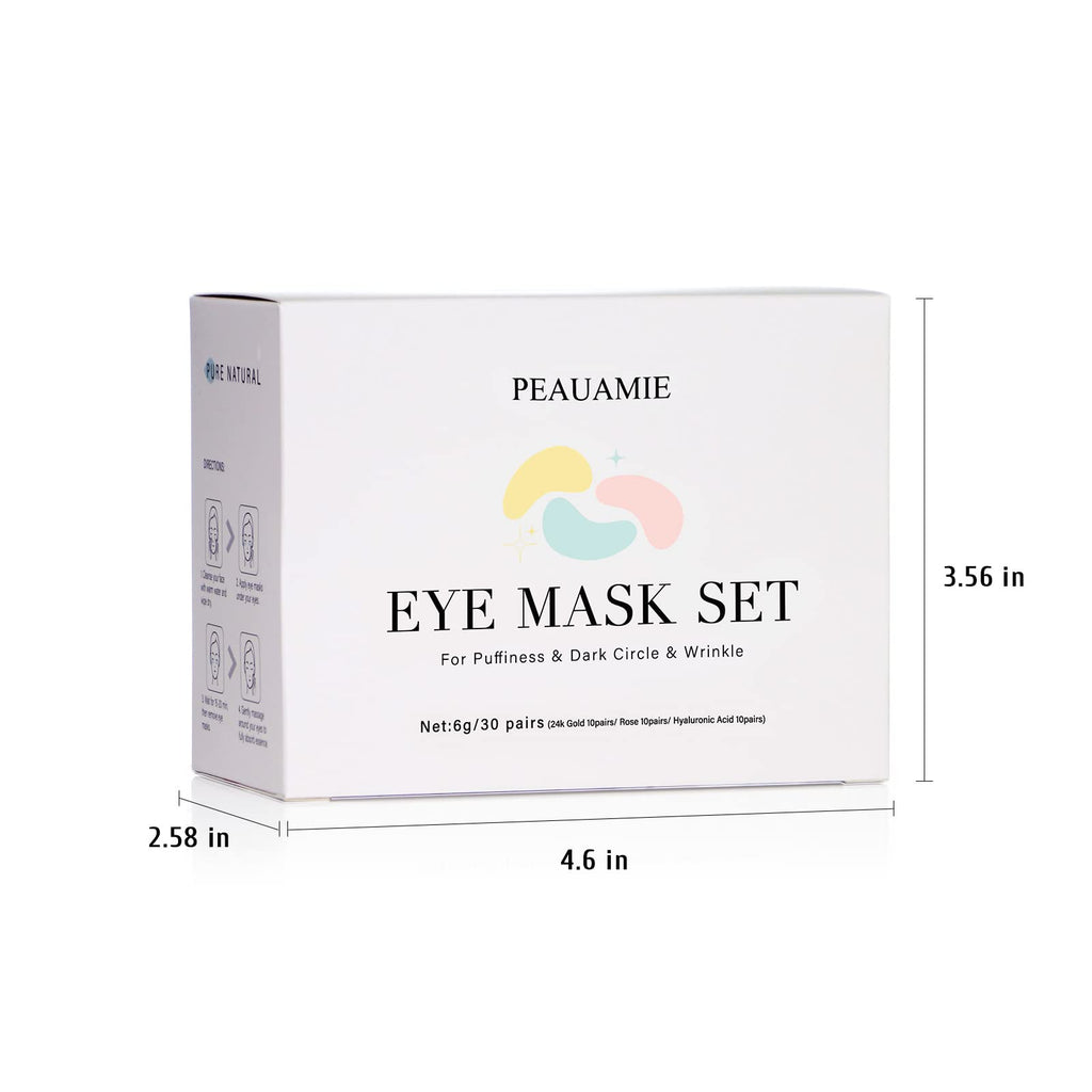 PEAUAMIE Under Eye Patches Gold and Hyaluronic Acid for puffy eyes,Rose Eye Masks