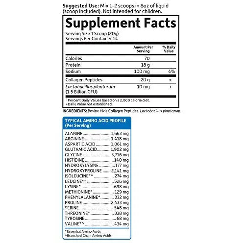 Garden of Life Grass Fed Collagen Peptides Powder – Unflavored, for Women Men Hair Garden of Life Au supplements