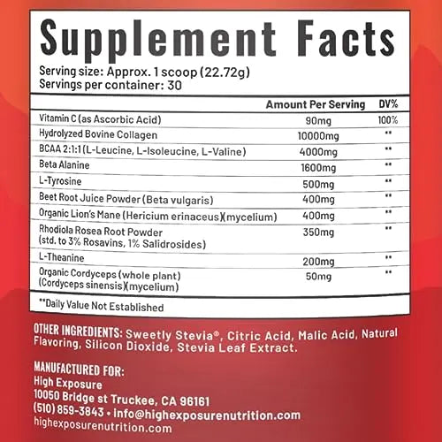 High Exposure Pre Workout Energy Mix | Pre Workout Powder for Men and Women High Exposure Au supplements