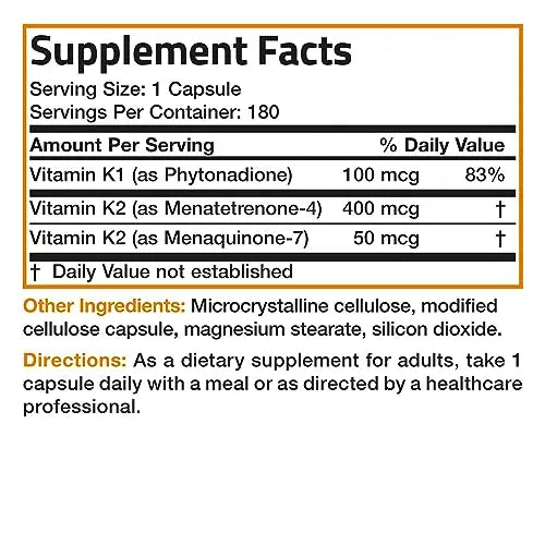 Vitamin K Triple Play (Vitamin K2 MK7 / Vitamin K2 MK4 / Vitamin K1) Full Spectrum Bronson Au supplements