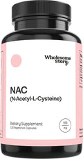 Wholesome Story NAC Supplement N Acetyl Cysteine 600 mg | Liver, Lung & Fertility Support | 120 Capsules | 120 Serving Supply