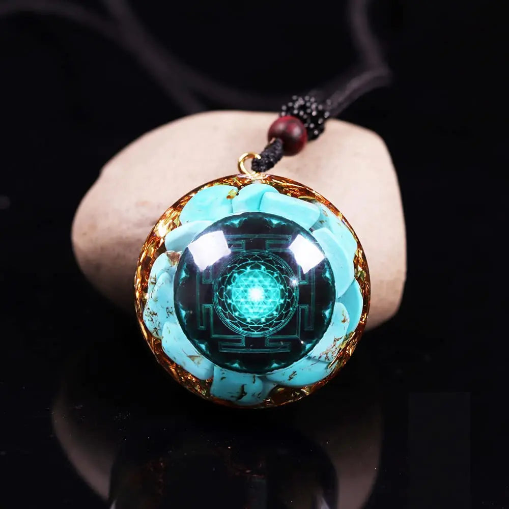 Day Day Up Turquoise Orgonite Pendant Healing Crystal jewelry Orgone Yoga Necklace Reiki Spiritual Day Day Up Au supplements