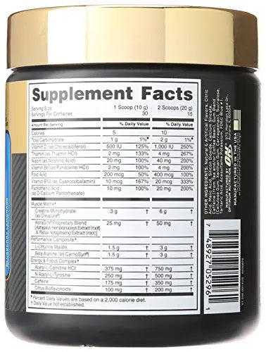 Optimum Nutrition Gold Standard Pre-Workout with Creatine, Beta-Alanine, and Caffeine Optimum Nutrition Au supplements