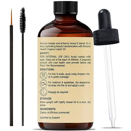Botanic Hearth Castor Oil | USDA Certified Organic |100% Pure & Hexane Free | Cold Pressed | Growth Botanic Hearth Au supplements