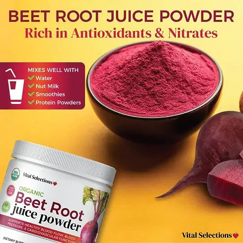 Vital Selections 100% Organic Beet Root Juice Powder, Highest Purity and Potency Vital Selections Au supplements