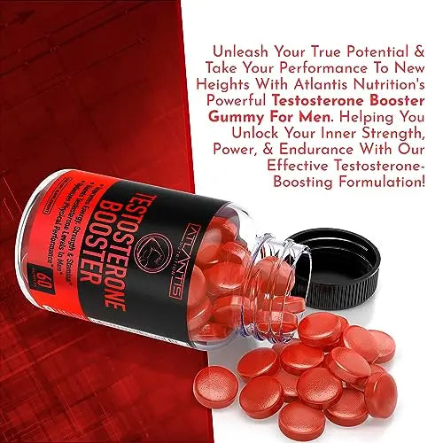 Testosterone Booster For Men Gummies - Enhances Strength & Stamina - Optimizes Physical Atlantis Nutrition Au supplements