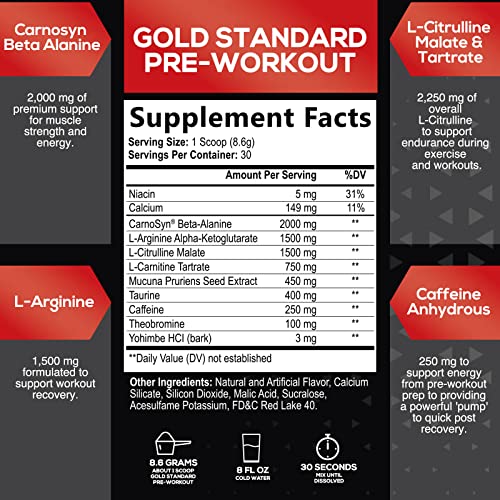 Pre-Workout Powder with Beta-Alanine & Caffeine for Energy, L-Citrulline & L-Arginine SILVERONYX Au supplements