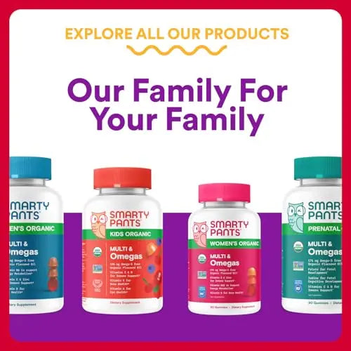 SmartyPants Organic Toddler Multivitamin Gummies: Probiotics, Omega 3 (ALA), Vitamin D3, C, Vitamin B12, B6, A, K & Zinc, Beta Carotene, Gluten Free SmartyPants Au supplements