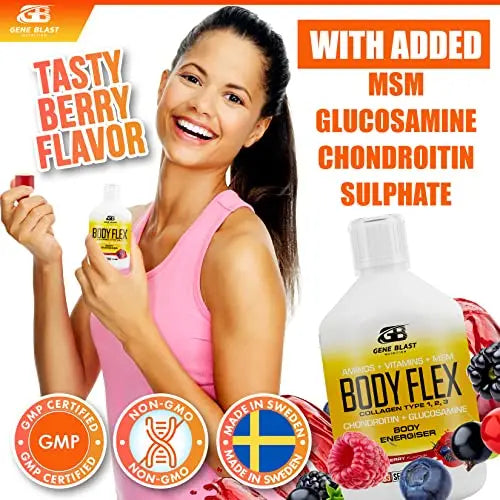 Gene Blast Body Flex, Liquid Joint Supplement w/Hydrolysed Collagen Type1 2 3 Plus Glucosamine GENE BLAST Au supplements