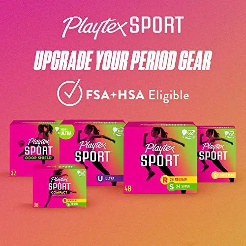 Playtex Sport Tampons, Regular Absorbency, Fragrance-Free - 48ct (Packaging May Vary) PLAYTEX Au supplements