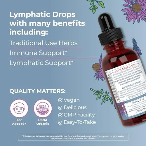Lymphatic Support Drops | USDA Organic Lymphatic Cleanse Immune Support Supplement MaryRuth Organics Au supplements