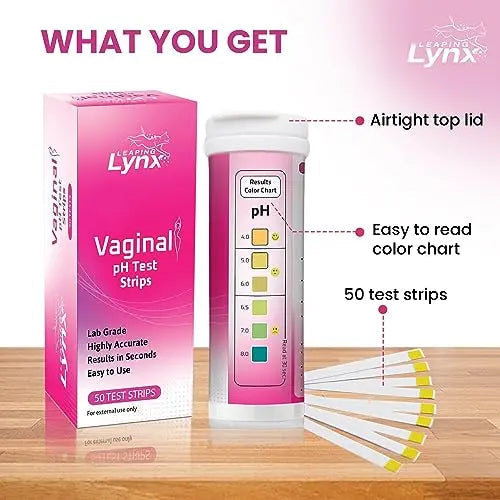 5-Minute Vaginal pH Test Kit for Women - 50 Premium-Quality Vaginal Heath pH Test Strips Included Leaping Lynx Au supplements