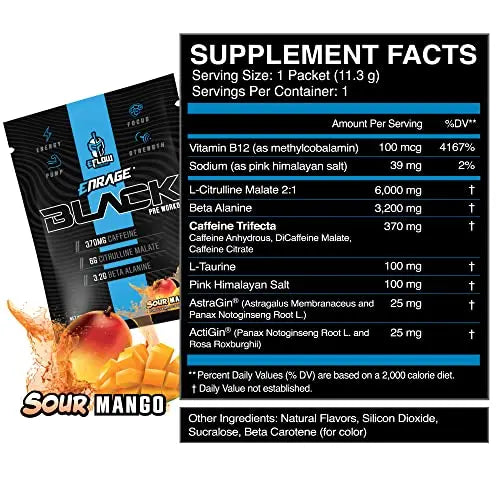 eFlow Nutrition ENRAGE Black Preworkout Sample Packs - Travel Packs - High Stim Energy eFlow Nutrition Au supplements