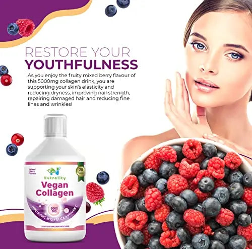 Nutrality Vegan Liquid Collagen | Premium-Grade 5000mg Hydrolyzed Collagen Peptides with Silica, Biotin Nutrality Au supplements