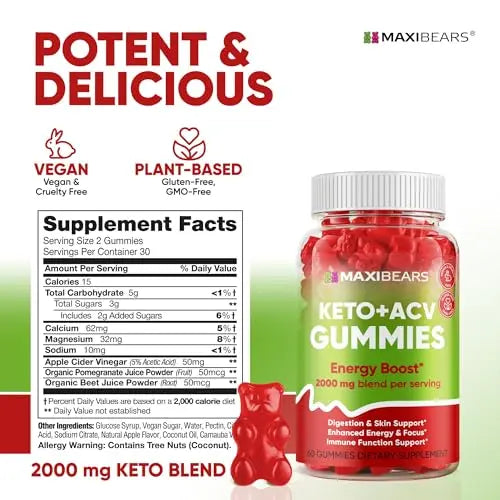 Keto Gummies - Delicious Low-Carb Snack to Boost Ketosis, Metabolism & Energy MAXIBEARS Au supplements