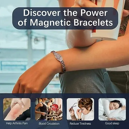 Jecanori Copper Bracelets for Women,Classic Magnetic Copper Bracelet,Valentine's Day Jecanori Au supplements