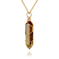 VIBILIA Healing Crystal Necklace Wire Wrapped Natural Tigerite Stone Point Pendant Necklace Hexagonal VIBILIA Au supplements