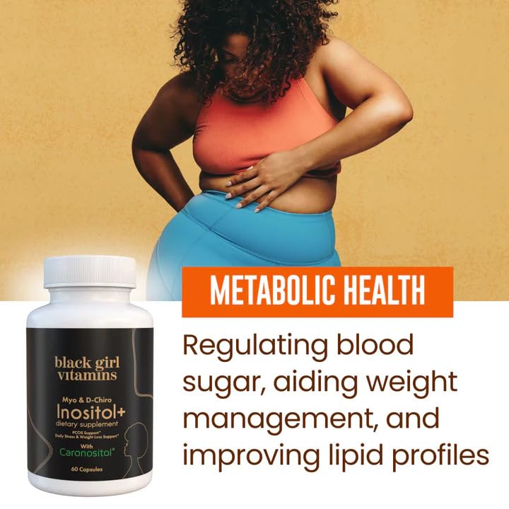 Black Girl Vitamins Inositol Supplement, 2000mg Myo + 50mg D-Chiro, Vegan Capsules to Support Hormone Balance