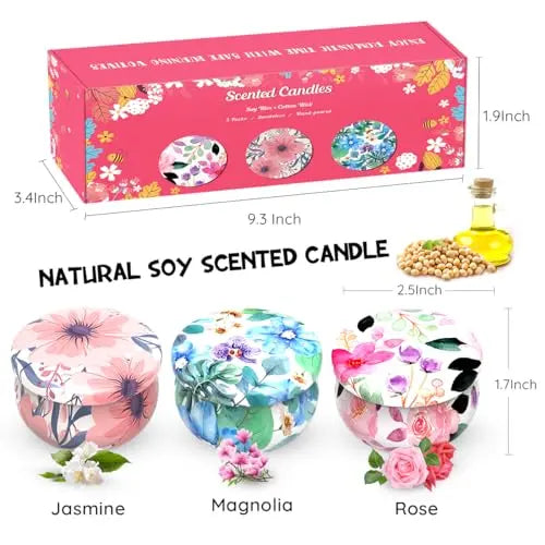 3 Pack Scented Candles Set for Christmas Thanksginving Gift, Relaxing Aromatherapy Candles Gift Henaler Au supplements