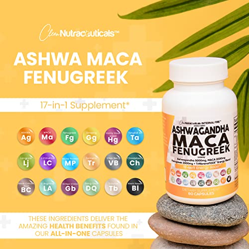 Ashwagandha 5000mg Maca Root 2000mg Fenugreek 3000mg Suppleme Clean Nutraceuticals Au supplements