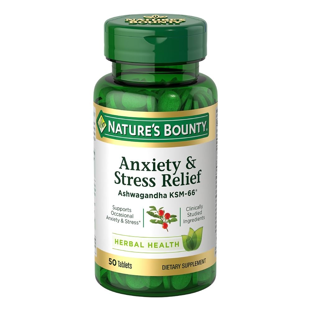 Nature's Bounty Stress Relief Ashwagandha KSM 66 Tablets, Mood Support, 50 Count Nature's Bounty Au supplements