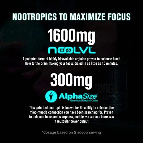 Jacked Factory Nitrosurge Max Nootropic Pre Workout Powder - Premium Pre Workout Jacked Factory Au supplements