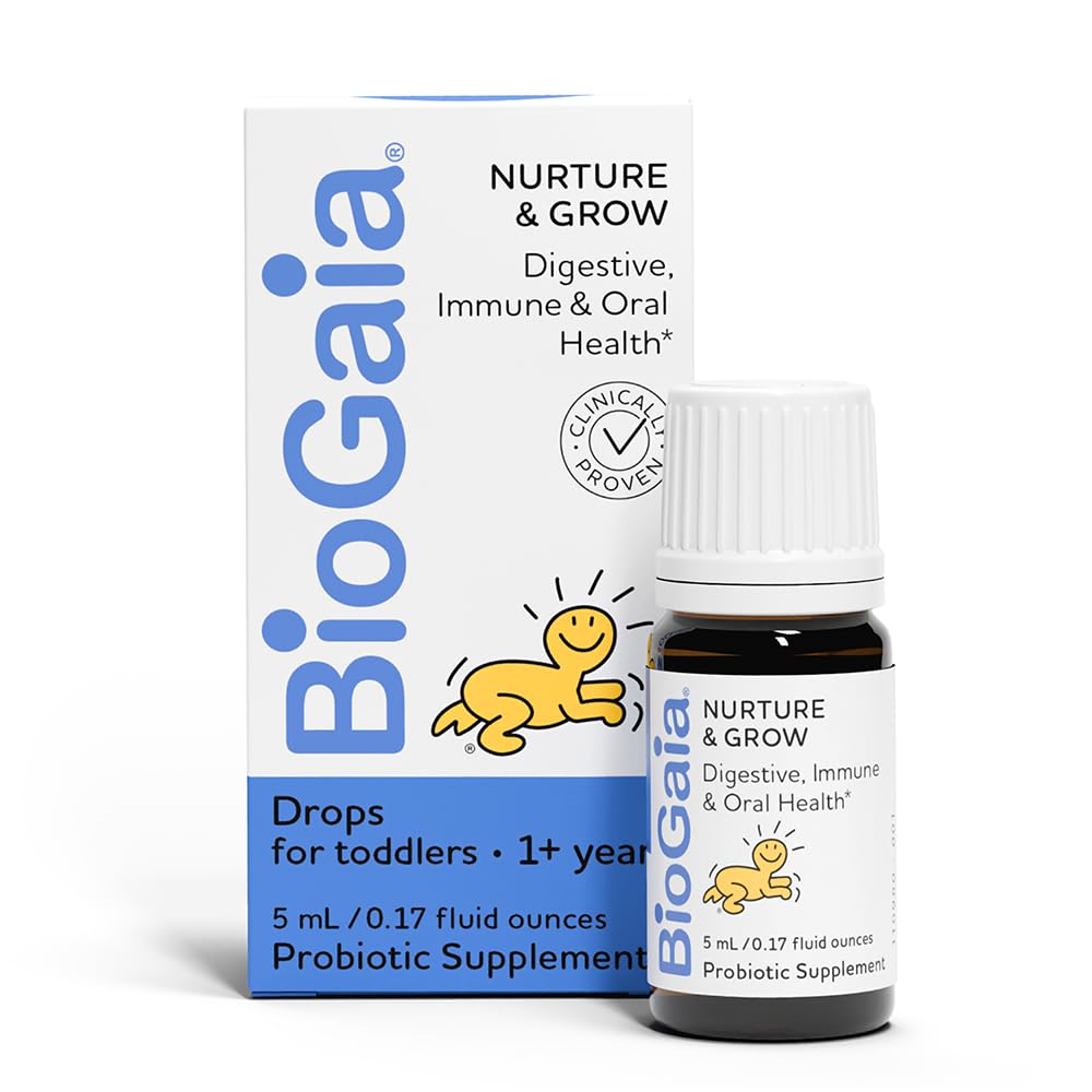 BioGaia Nurture & Grow for Toddlers | Ages 1+ | Liquid Probiotic | Allergen-Free | Triple-Benefit Probiotic for Kids | Digestive Health