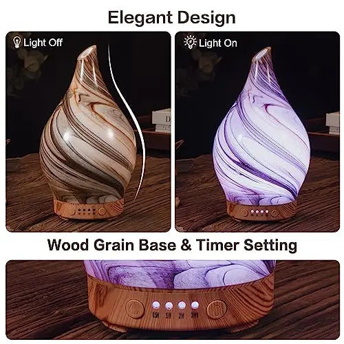 Porseme 100ml Glass Essential Oil Diffuser Aromatherapy Ultrasonic Cool Mist Humidifier 4 Running Hours Porseme Au supplements