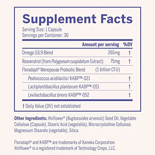 Nouri Menopause Health Probiotic, Menopause Relief for Women - Resveratrol Capsules Nouri Au supplements