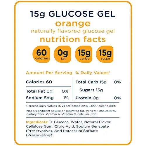 Transcend Glucose Gel Packs - Orange, 60 Pack (1.1oz Each) - FSA/HSA Transcend Au supplements