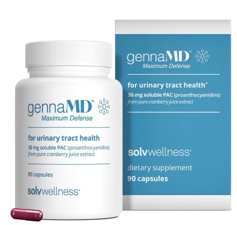 Solv Wellness GennaMD - Maximum UTI Defense - 36 mg Soluble PAC from 100% Cranberry Juice Extract - Highest PAC Concentration in a Small, Easy-to-Swallow Capsule - 90 Capsules Solv Wellness Au supplements