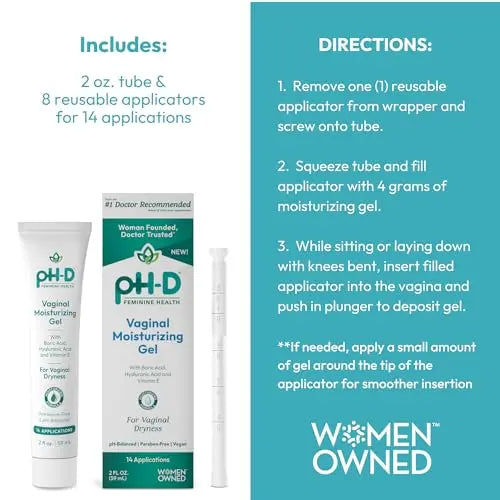 Boric Acid Moisturizing Vaginal Gel with Hyaluronic Acid, Vitamin E for Vaginal Dryness by pH-D pH-D Feminine Health Support Au supplements