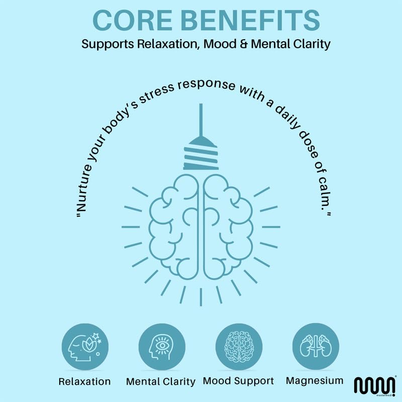 mastermedi Cortisol Supplements for Women and Men Support with Magnesium, Ashwagandha, Lion’s Mane & GABA – Adaptogenic Stress Relief & Mood Support – Non-GMO, No Fillers, Gluten-Free mastermedi Au supplements