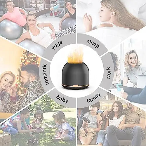 Flame-Light Aroma Diffuser,Ultrasonic Aromatherapy Diffuser with Auto-Off Function Timers Otheya Au supplements