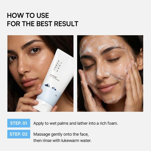 ROUND LAB 1025 Dokdo Cleanser 5.07 Fl Oz, Low pH Facial Cleanser for Sensitive Skin, Rich Soft Bubbles for Deep Cleansing and Makeup Removal