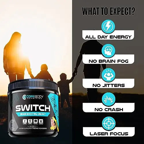 Switch, Brain Boosting Nootropic Energy Supplement, Increase Mental Focus & Cognitive CoreBody Nutrition Au supplements