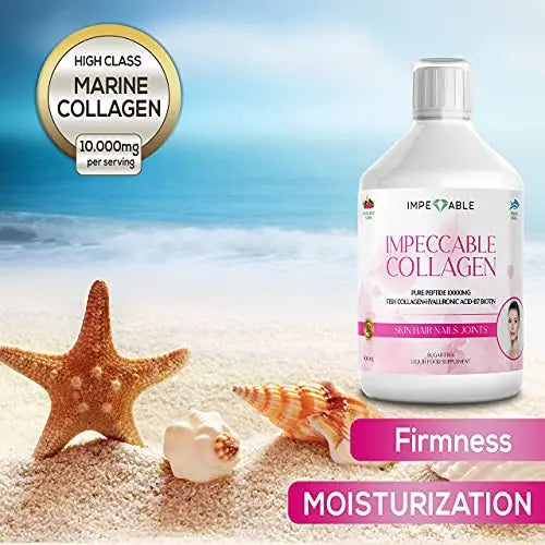 IMPECCABLE Collagen 10.000mg hydrolyzed Sugar Free Liquid Marine Collagen | Supplements for Women and Men Impeccable Au supplements