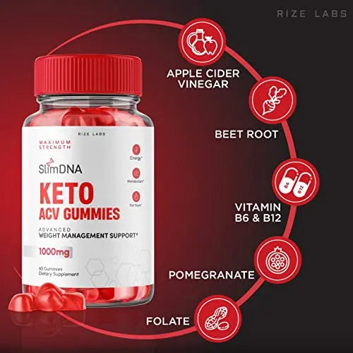 rize labs (3 Pack) SlimDNA Keto Gummies - ACV for Advanced Weight Loss with Apple Cider rize labs Au supplements