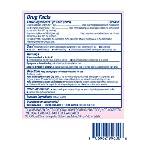 Boiron Acne Relief Kit for Blackheads, Oily Skins, Whiteheads on The Face and Body - 3 Count (240 Pellets) Boiron Au supplements