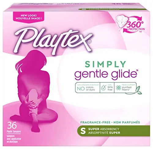 Playtex Simply Gentle Glide Unscented Tampons, Super Absorbency, 36 Count (Pack of 1) PLAYTEX Au supplements
