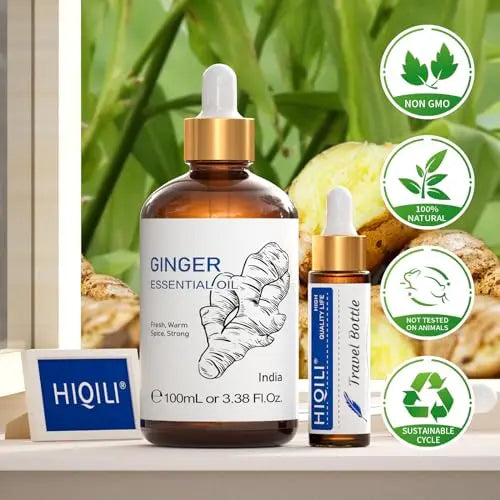 HIQILI Pure Ginger Essential Oil 3.38 Fl Oz, Pure Natural Premium Ginger Oil for Massage HIQILI Au supplements