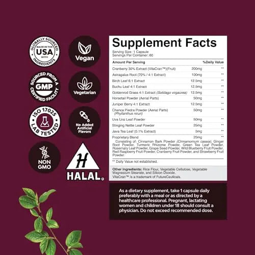 Kidney Support Cranberry Pills for Women and Men - High Strength Kidney Cleanse Detox Natures Craft Au supplements