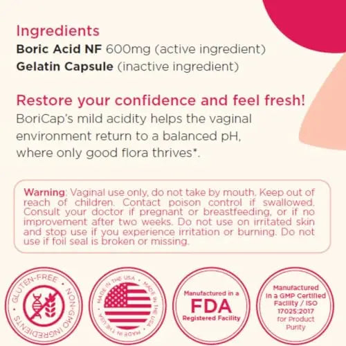 BoriCap 30 and UroQuel 30 Bundle for Vaginal pH and Overactive Bladder BoriCap Au supplements