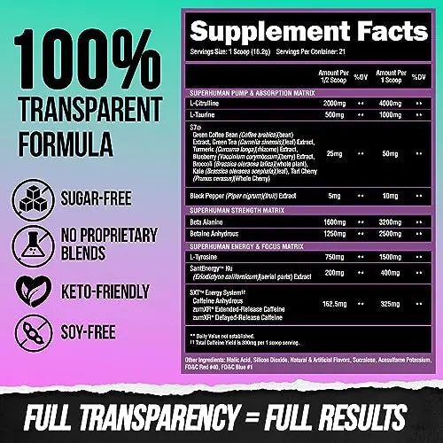 ALPHA LION Superhuman Pre Workout Powder, Beta Alanine, L-Taurine & Tri-Source ALPHA LION Au supplements