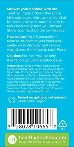 healthy hoohoo Gentle Feminine Foaming Cleanser - All Natural, Paraben- and Fragrance-free (5 fl oz) healthy hoohoo Au supplements