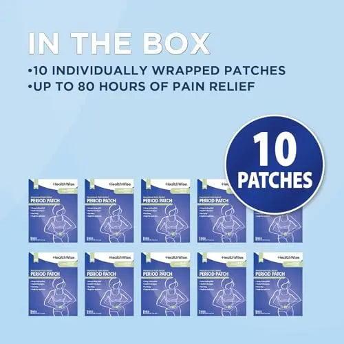 HealthWise Menstrual Pain Relief Period Patch | 10% Menthol | Strong, Soothing Relief HealthWise Au supplements