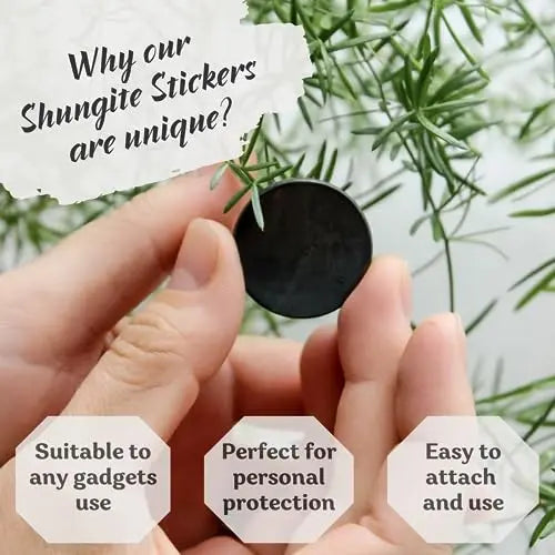 KarelianMasters Shungite Stone Stickers - Natural Stone Adhesive Plates for Phones (Set of 3 Plates) KARELIANMASTERS Au supplements