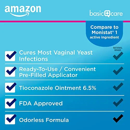 Amazon Basic Care Tioconazole Ointment 6.5 Percent, Vaginal Antifungal, 1-Dose Treatment Amazon Basic Care Au supplements