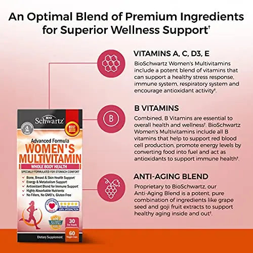 Multivitamin for Women with Vitamin D3 - Multivitamins for Bone Breast Skin Joint BioSchwartz Au supplements
