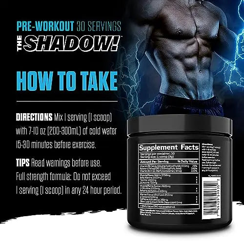 JNX SPORTS The Shadow! 350mg of Caffeine Hard Core Preworkout -Electric Energy JNX SPORTS Au supplements